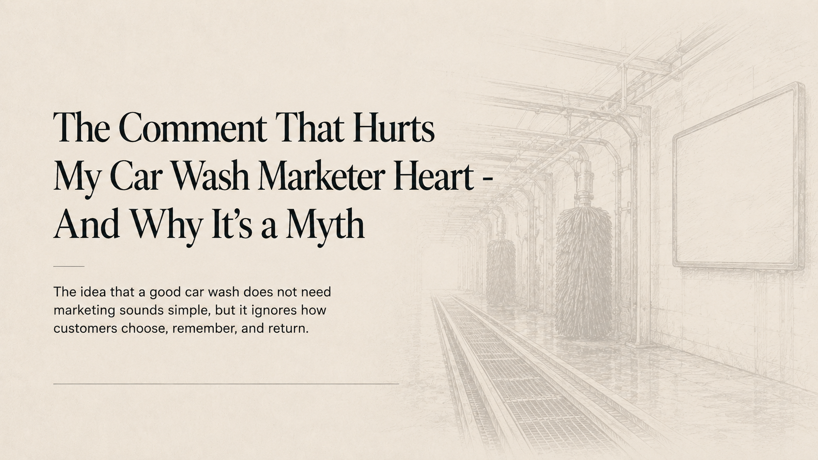 Article hero for a piece about marketing myths in car washing.